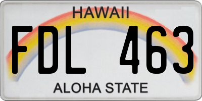 HI license plate FDL463
