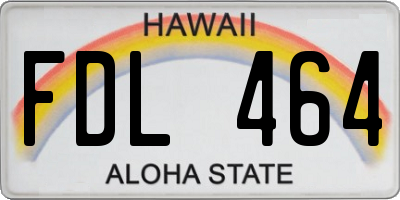 HI license plate FDL464