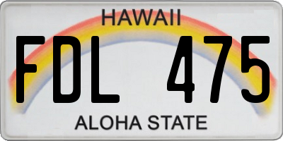 HI license plate FDL475