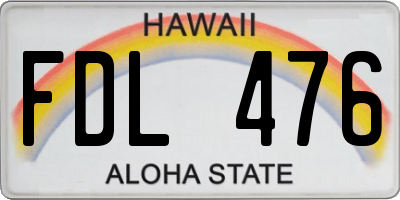 HI license plate FDL476