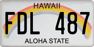 HI license plate FDL487