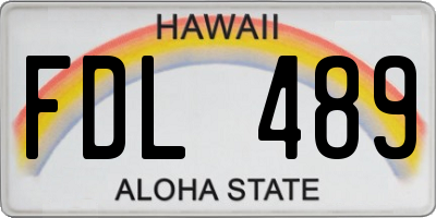 HI license plate FDL489