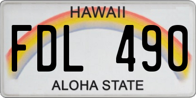 HI license plate FDL490