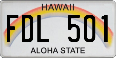 HI license plate FDL501