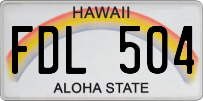 HI license plate FDL504