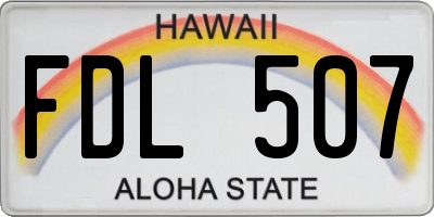 HI license plate FDL507