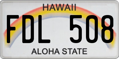 HI license plate FDL508