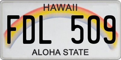 HI license plate FDL509