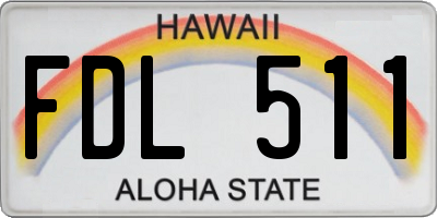 HI license plate FDL511