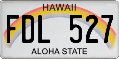 HI license plate FDL527