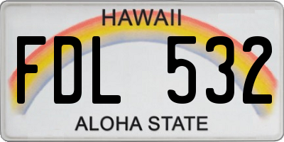 HI license plate FDL532
