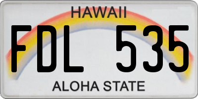 HI license plate FDL535
