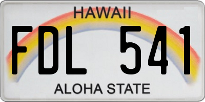 HI license plate FDL541