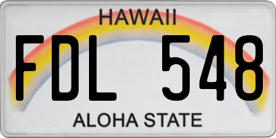 HI license plate FDL548