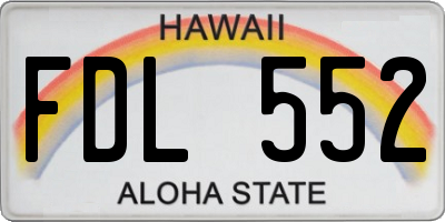 HI license plate FDL552
