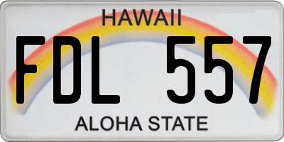 HI license plate FDL557