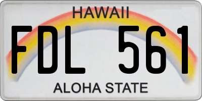 HI license plate FDL561