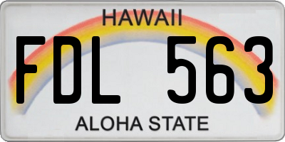 HI license plate FDL563