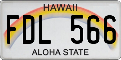 HI license plate FDL566