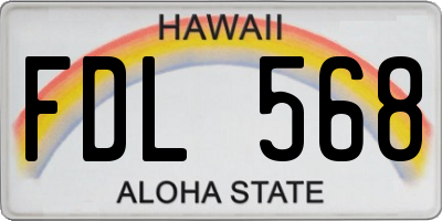 HI license plate FDL568