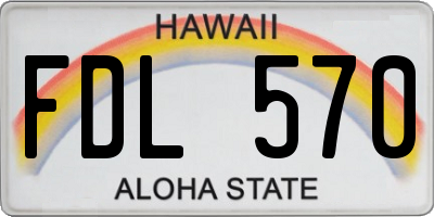 HI license plate FDL570