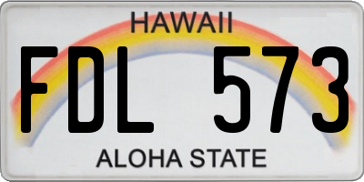 HI license plate FDL573