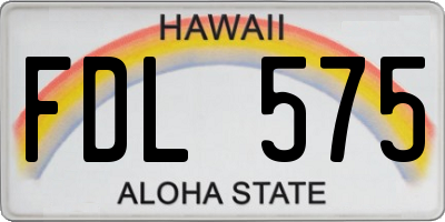 HI license plate FDL575