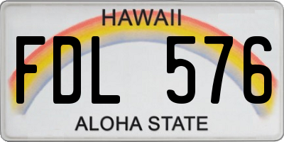 HI license plate FDL576