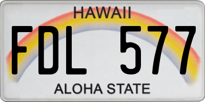 HI license plate FDL577