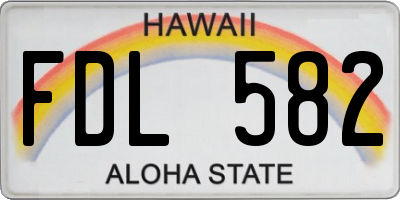 HI license plate FDL582