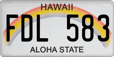 HI license plate FDL583