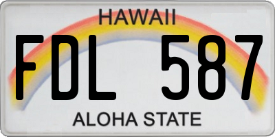 HI license plate FDL587