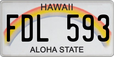 HI license plate FDL593