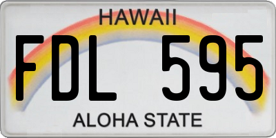HI license plate FDL595