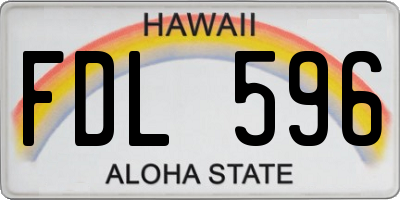 HI license plate FDL596