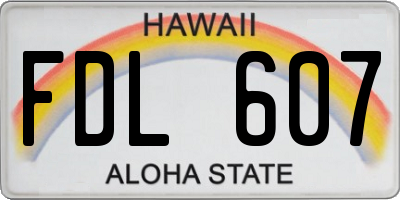 HI license plate FDL607