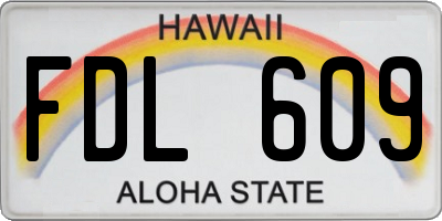 HI license plate FDL609