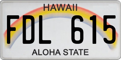 HI license plate FDL615