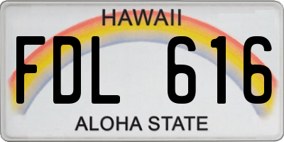 HI license plate FDL616