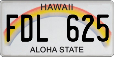 HI license plate FDL625