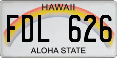 HI license plate FDL626