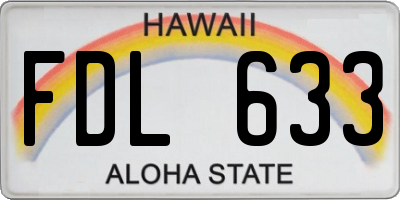 HI license plate FDL633