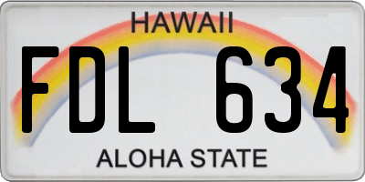HI license plate FDL634