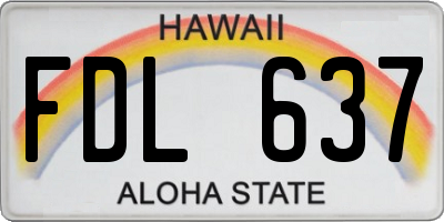 HI license plate FDL637