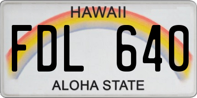HI license plate FDL640