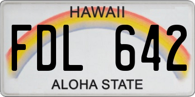 HI license plate FDL642