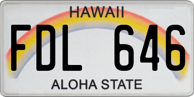 HI license plate FDL646