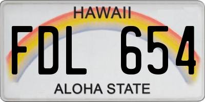 HI license plate FDL654