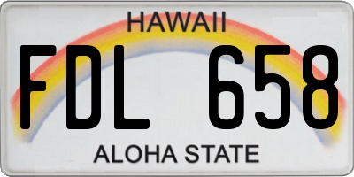 HI license plate FDL658