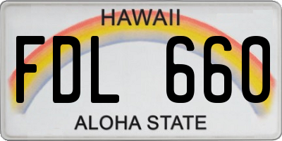 HI license plate FDL660